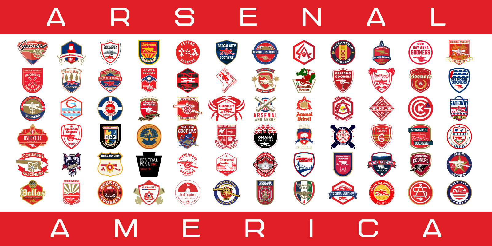 Official branches of Arsenal America