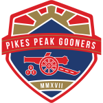 Pikes Peak Gooners official logo. Based in Colorado Springs, Colorado.
