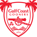 Gulf Coast Gooners official logo. Based in Tampa, Florida.