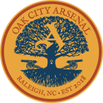 Oak City Arsenal official logo. Based in Raleigh, North Carolina.