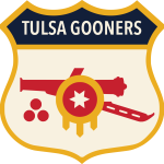 Tulsa Gooners official logo. Based in Jenks, Oklahoma.